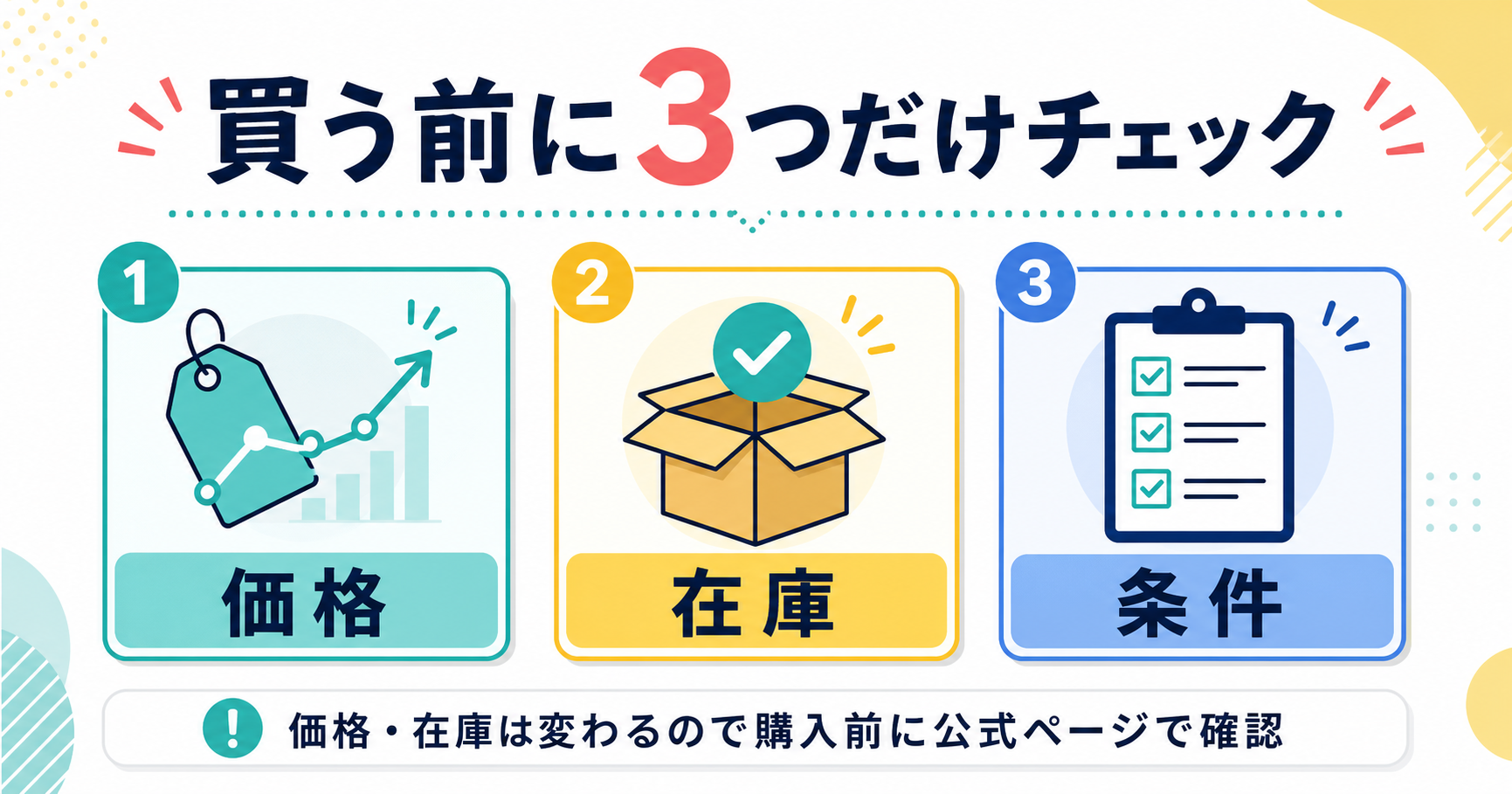 Amazonで買う前に見る3つのチェックポイントのアイキャッチ画像